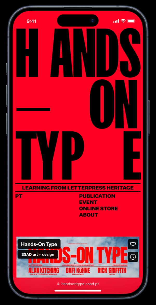 Website page from Hands-On Type