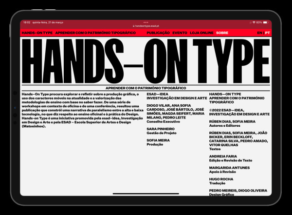 Website page from Hands-On Type