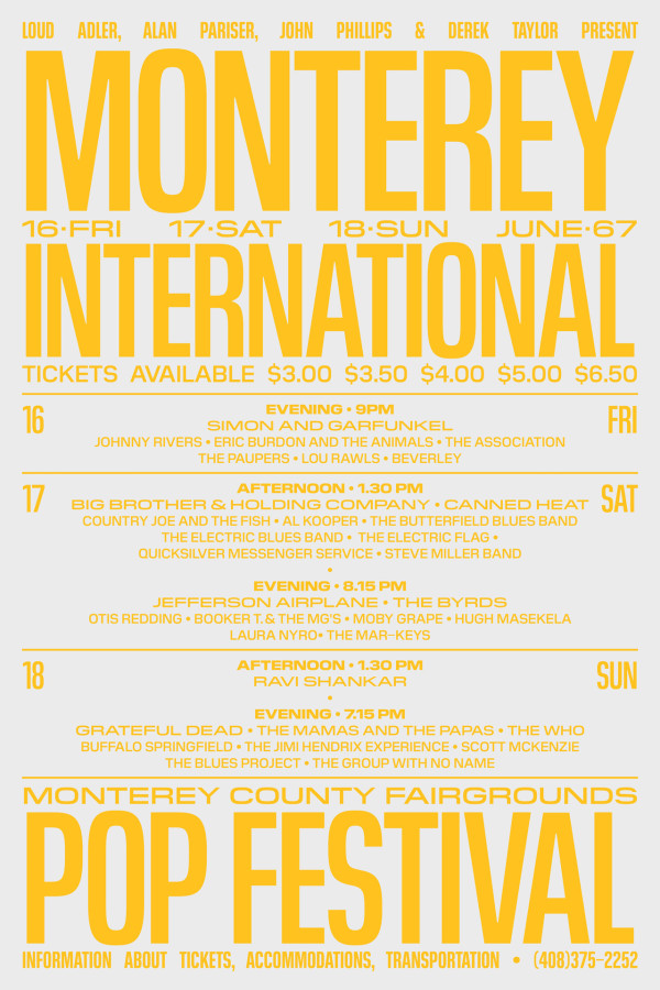 Typographic poster from Monterey Internation Pop Festival 1967 (2019)