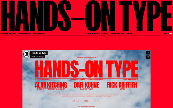 Hands–On Type website screenshot