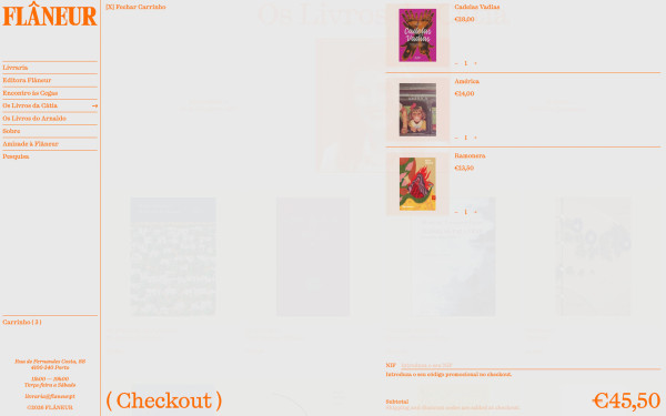 Flâneur website screenshot