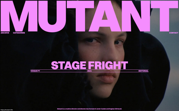 MUTANT website screenshot