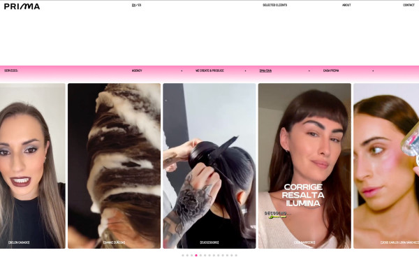 Prima website screenshot